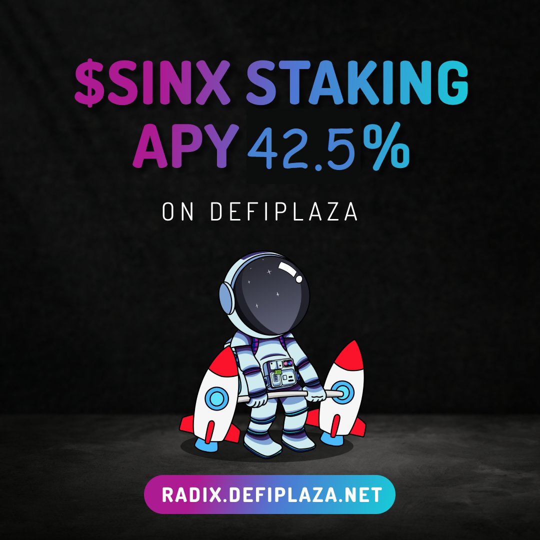 🚀👩‍🚀 Staking Rewards Deposited! 

20,000 $SINX added to the staking contract, boosting sSINX price! 
Weekly deposits of 20,000 $SINX incoming! 🔥🥳

🏦Total Staked: 2.45M
💰42.5% APY