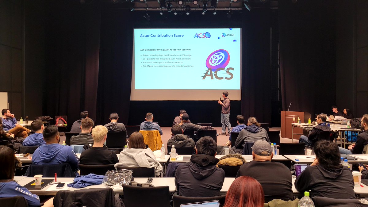 AstarNetwork's tweet photo. Last week, the Astar team, along with the broader team of @StartaleGroup, met for a company offsite in Fukuoka, Japan. 🇯🇵

Among several quintessential topics of discussion that revolved around the utility of the ASTR token, strategies and milestones for the Astar team in 2025, and Astar Value Management, we also shed spotlight on our ongoing score-based incentive campaign, Astar Contribution Score (ACS). 🌟

Expect a lot more fuel from the Astar team, with further expansion of the team and dedicated focus on ASTR adoption. 🔍
