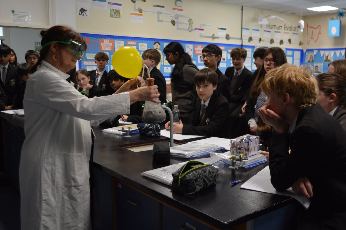 SaleGrammar's tweet photo. 🚀🎉 We wrapped up British Science Week on Friday with a literal bang! The hydrogen balloon demonstration was a blast—literally! 💥⚗️ Science never ceases to amaze! #BritishScienceWeek #STEMMagic https://t.co/ueTOKyNOSV
