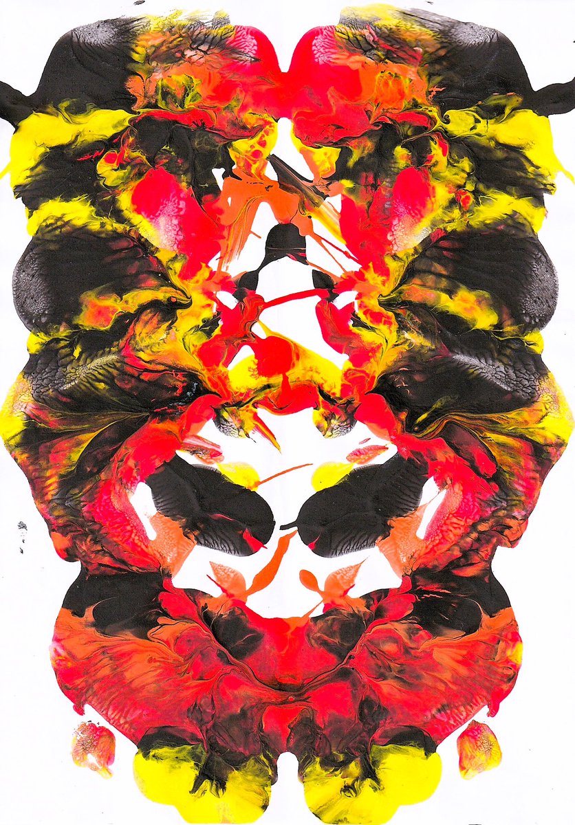 gm 𝕏 🧑‍🎨🎨

A new art adventure has began, in the form of Cayden's very own Rorschach's "pain blotch" test! What do you see? We see clown fish, flowers and strangely enough a mouse!💙🌈🖼️

Art by <a href="/Cayden_and_Nico/">Cayden | Christie's | Blaze | Salvor 🔺🔥🌈🤖</a>