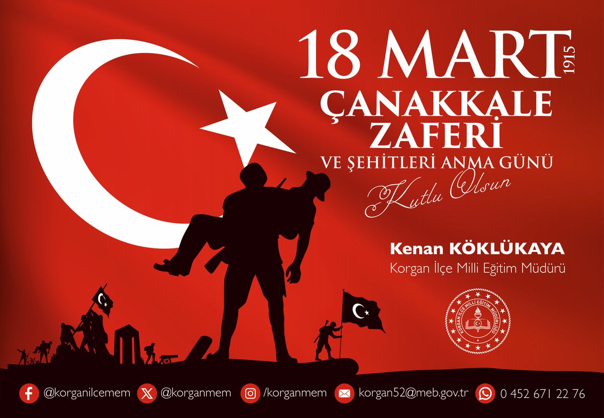 🇹🇷 18 Mart Çanakkale Şehitlerini Anma Günü ve Çanakkale Deniz Zaferi´nin 110. yıl dönümünde ebediyete irtihal eden kahramanlarımızı ve vatanını canından aziz bilen tüm şehitlerimizi rahmetle ve saygıyla anıyoruz. 🇹🇷

<a href="/kenankoklukaya/">Kenan KÖKLÜKAYA</a> <a href="/mfvargeloglu/">MEHMET FATİH VARGELOĞLU</a> <a href="/KeremTun42/">Kerem Tunçer</a> <a href="/tcmeb/">Millî Eğitim Bakanlığı</a>