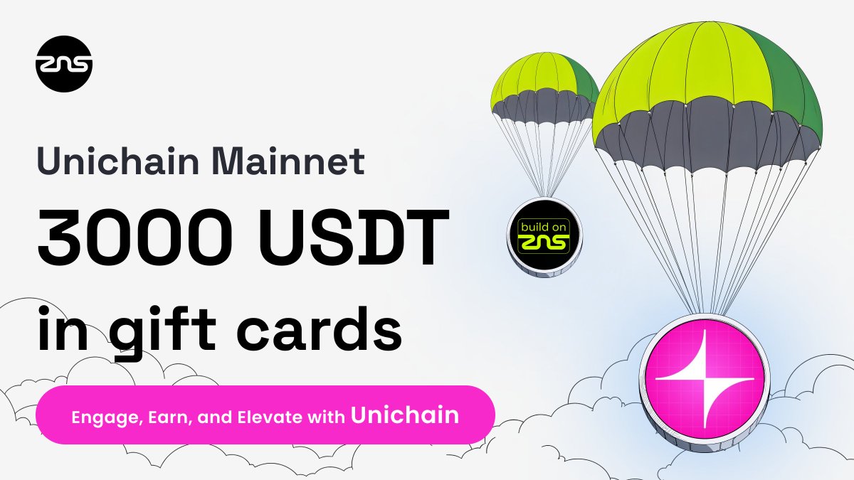 🦄 Another Amazing Week = Another Raffle 🦄

🔥 3,000 USDT up for grabs for 50 winners on Unichain in credits !

How to enter:
1️⃣ LIKE + RT this post
2️⃣ Tag 2 UNI friends &amp; @Unichain
3️⃣ Drop your wallet &amp; a joke 😂💰
4⃣Follow <a href="/ZnsEco/">ZNS Ecosystem 💚</a> and <a href="/ZNSConnect/">ZNS CONNECT</a> 

⏳ Results in 7 days!

You