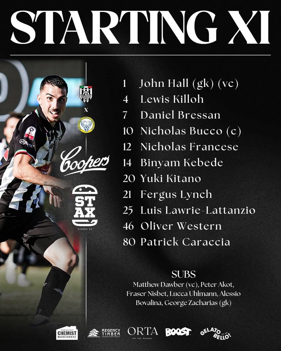 WNPL ROUND THREE STARTING XI 🦓

🆚 @wtbirkalla
⏰ Monday @ 8:15pm
🏟️ Adelaide City Park

Watch it via FSA Leagues on YouTube!

⚫️⚪️

#ThisIsOurCity