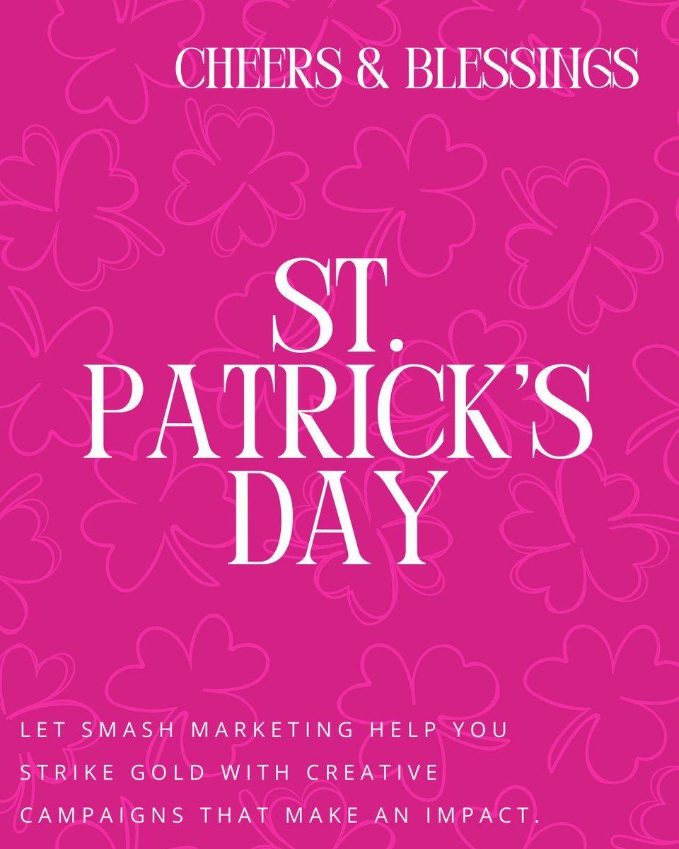 This St. Patrick’s Day, let Smash Marketing help you strike gold with creative campaigns that make an impact! 

We make digital marketing easy, effective - no outsourcing, no contracts, just great results.

Ready to grow your business with a winning strategy? Let’s chat!