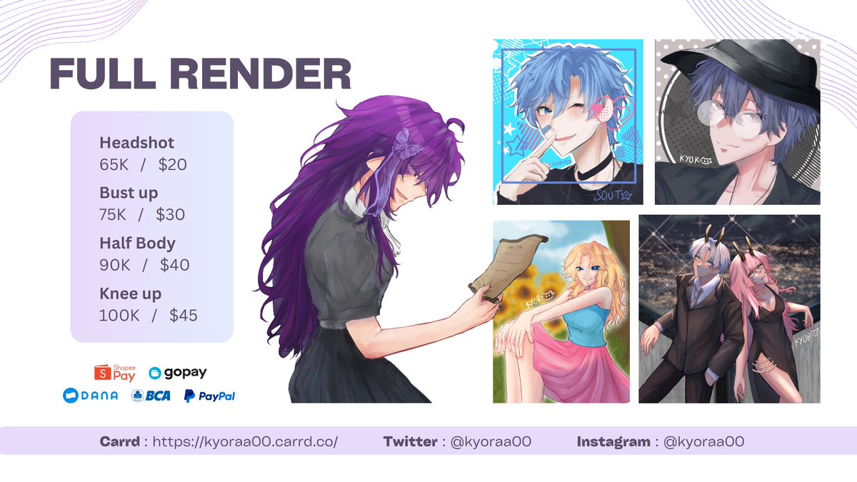 kyoraa00's tweet image. [‼️ OPEN COMMISSION ‼️]

I&apos;m opening local 🇮🇩 and international commissions! Just DM me if you&apos;re interested or have any question ^^!

Also you can get 1 free sketch! (even if you only order headshot!) ✨ 

[ RT and likes are very appreciated! (⁠ﾉ⁠◕⁠ヮ⁠◕⁠)⁠ﾉ⁠*⁠.⁠✧ ]