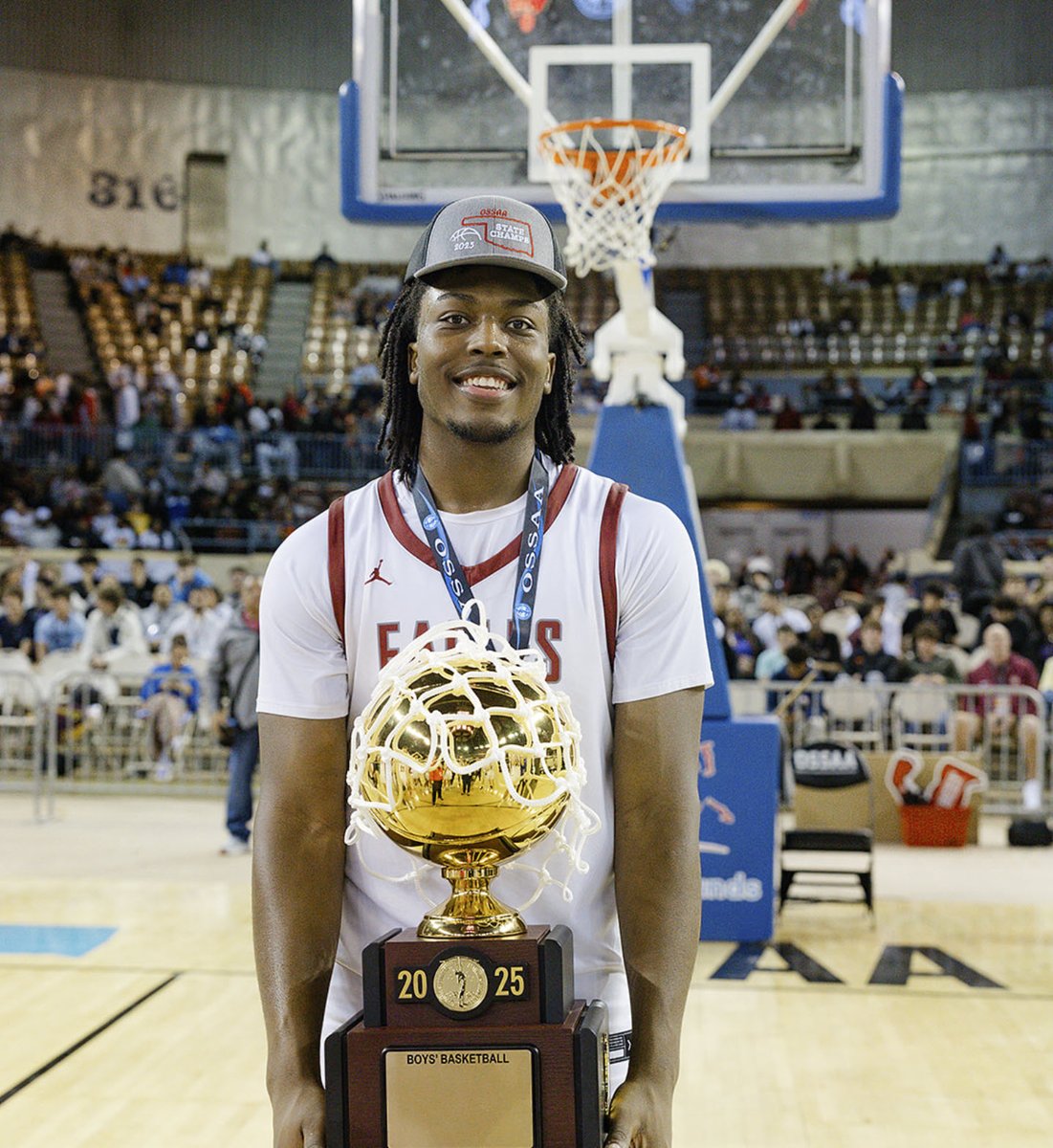 In the #OKPreps STATE TOURNAMENT Program in 2026

WEATHERFORD #OKPreps CJ Nickson played his 11th State Tournament game on Saturday leading the Eagles to the State Championship.  CJ has scored 229 points in those 11 games and that places him at #12 on the Boys ALL-TIME State