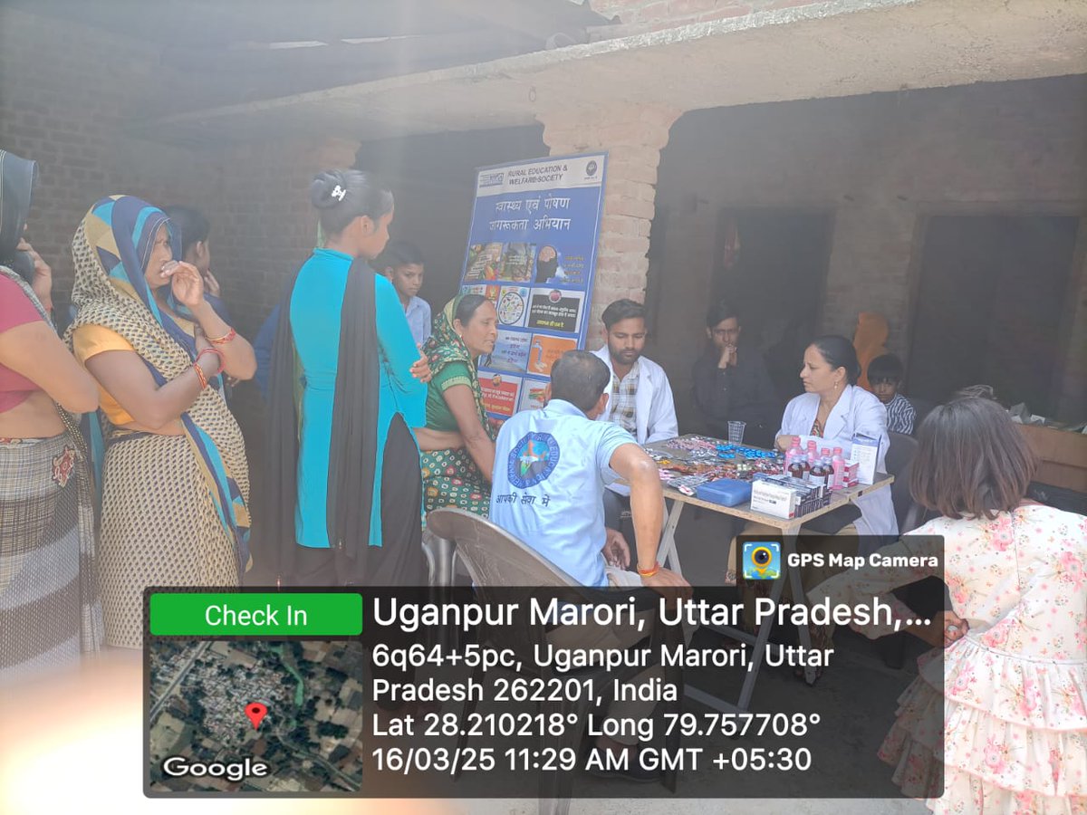 OrgRews's tweet photo. Health camp set up at Block Bisalpur ,village -Uganpur Marori (U.P)  by Rural Education and Welfare Society providing free health check up and medicines with Mobile Health Van supported by National Informatics Centre Services Inc. (NICSI) https://t.co/nmRGM8SzwJ
