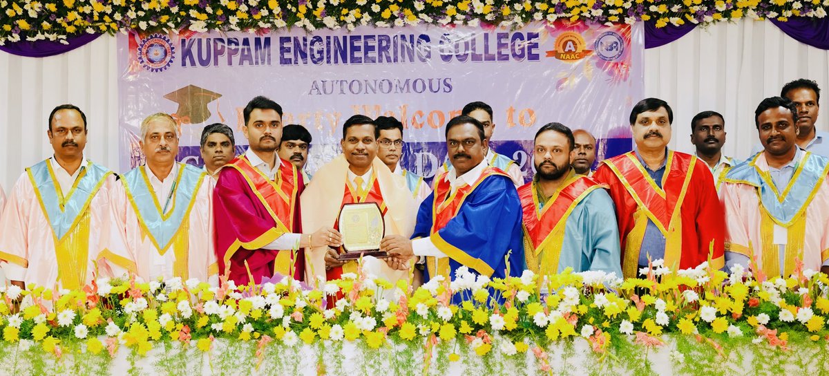 bcneducation's tweet photo. Graduation day of kuppam engineering college was held today where more than 280 graduands received their certificates from Dr Dillibabu DRDO scientist, government of india. @DrSunilRajN @nsagarraj @KuppamC https://t.co/TOoideRC95