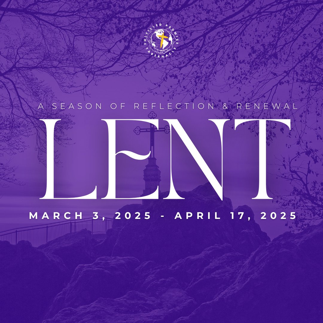 FPTabernacle's tweet photo. 🕊️ Lent at FPT 🕊️

A season of reflection. A time to draw closer. A journey of faith. 🙏🏾

As we observe Lent, let’s renew our hearts, refocus our minds, and remember the sacrifice that changed everything. Lean in, let go, and let God.

#FulfilledPromiseTabernacle #Lent https://t.co/p7Rolka4bm