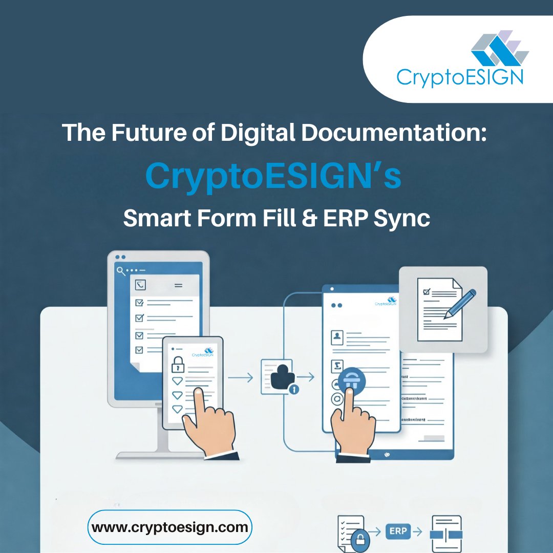 CryptoESIGN_'s tweet image. With its automated form fills, seamless ERP integration, and industry-leading security, CryptoESIGN helps organizations eliminate paperwork, minimize errors, and accelerate operational efficiency.
cryptoesign.com
#DigitalDocumentation #CryptoESIGN #SmartForms #ERPSync