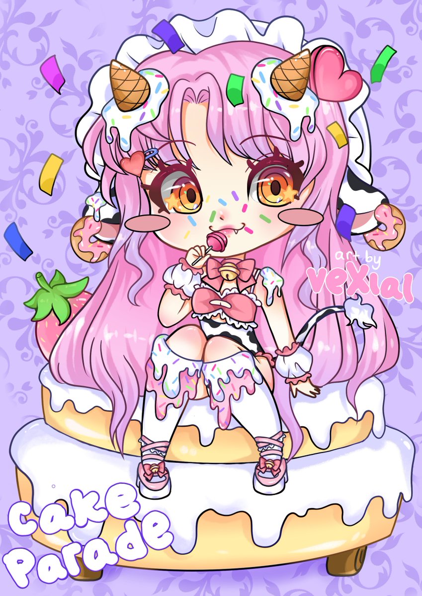 Vexial's tweet image. This is for the #VGenChallenge ! Theme is parade ~ hoping to get artist access so I can start taking commissions!