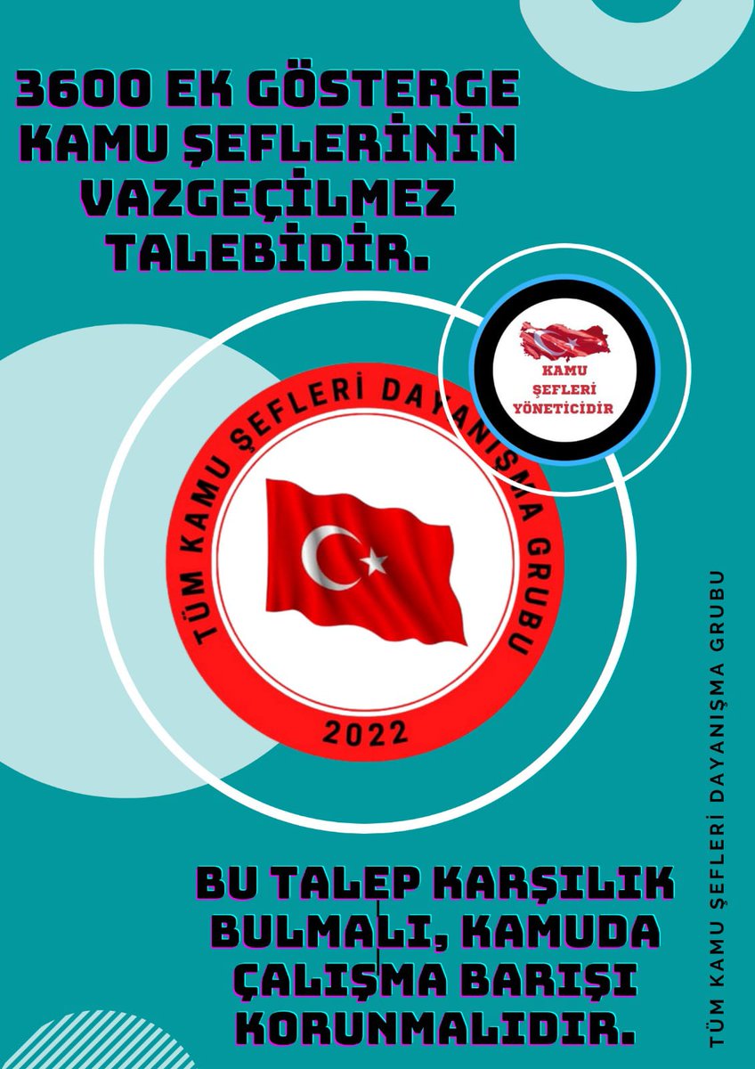 Yönetici #TümKamuŞefleri gözden kaçan grup değildir. Astına 3600 verilip kendisi 2800 ek göstergede bırakılan Şefler adaletin sağlanmasını talep ediyor. Devletin verdiği sözün ivedilikle tutularak 3600 mağduriyetinin sona ermesi şarttır. <a href="/RTErdogan/">Recep Tayyip Erdoğan</a> <a href="/isikhanvedat/">Prof. Dr. Vedat Işıkhan</a> <a href="/memetsimsek/">Mehmet Simsek</a>