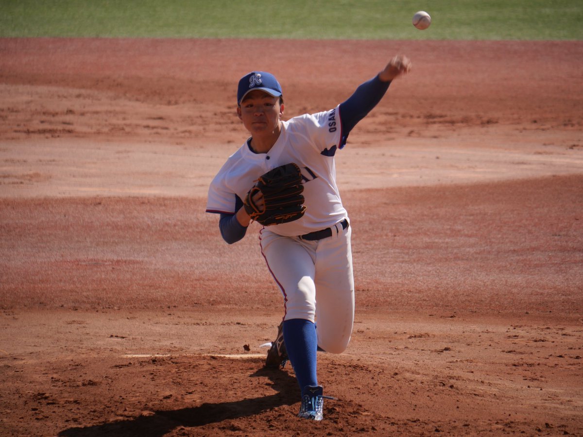Norifumi_Nishio's tweet photo. 大経大3-1愛知学院大(5回終了)

大経大が北村(4 松阪商)、大西(4 智弁和歌山)のタイムリーと相手の暴投でリード。
愛知学院大は福本(3 広島新庄)の押し出し四球で1点。
大経大先発の常深(3 明石商)は4回を投げて被安打3、1四球、3奪三振で無失点。マイガンの最速は144。 https://t.co/IW8aI8una1