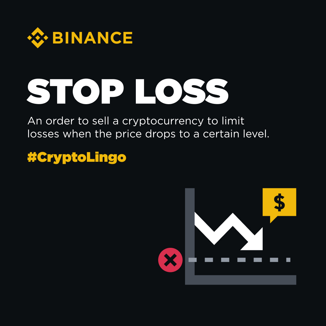 Enhance your trading skills with our #CryptoLingo series! Stop Loss: An  order to sell a cryptocurrency to limit losses when the price drops to a  certain level. Stay tuned for more!