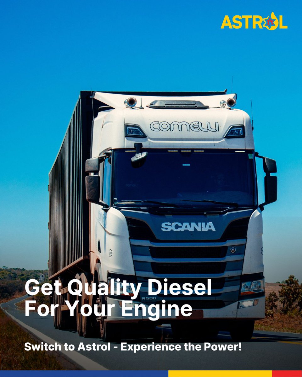 astrol_info's tweet photo. For heavy-duty performance and fuel efficiency, Astrol Diesel keeps your engines running at their best. Whether on the road for business or leisure, trust Astrol for quality fuel that drives Kenya forward. #AstrolDiesel #PowerYourDrive #astrolfuel https://t.co/qH6XWeBK81