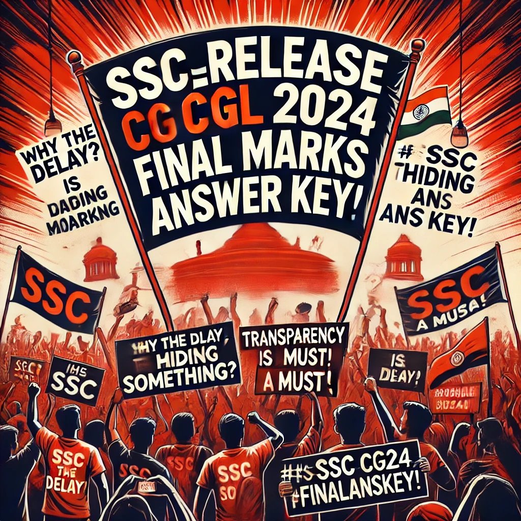 adityaranjan108's tweet photo. SSC CGL 2024 के फाइनल मार्क्स और आंसर की जारी करने में इतनी देरी क्यों? ❌

जब परीक्षा होने के 2-4 दिन में आंसर की जारी हो सकती है, तो फाइनल रिजल्ट से पहले या तुरंत बाद क्यों नहीं?
इतनी देर क्यों? क्या SSC कुछ छिपा रही है?
मेहनती अभ्यर्थियों के भविष्य के साथ खिलवाड़ बंद करो!
पारदर्शिता बनाए रखना जरूरी है!
#SSC_RELEASE_CGL2024_FINALANSKEY