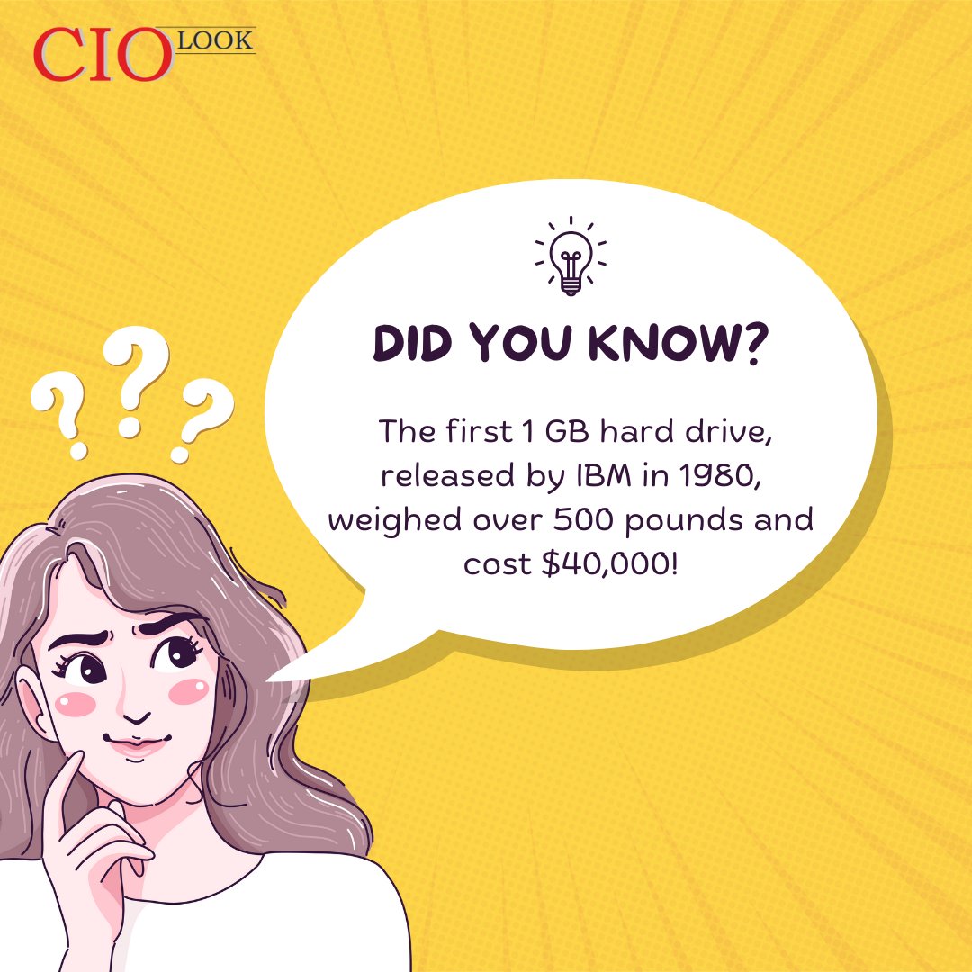 CIOLookmedia's tweet image. Did Yopu Know?

#didyouknow #IBM #harddrive
