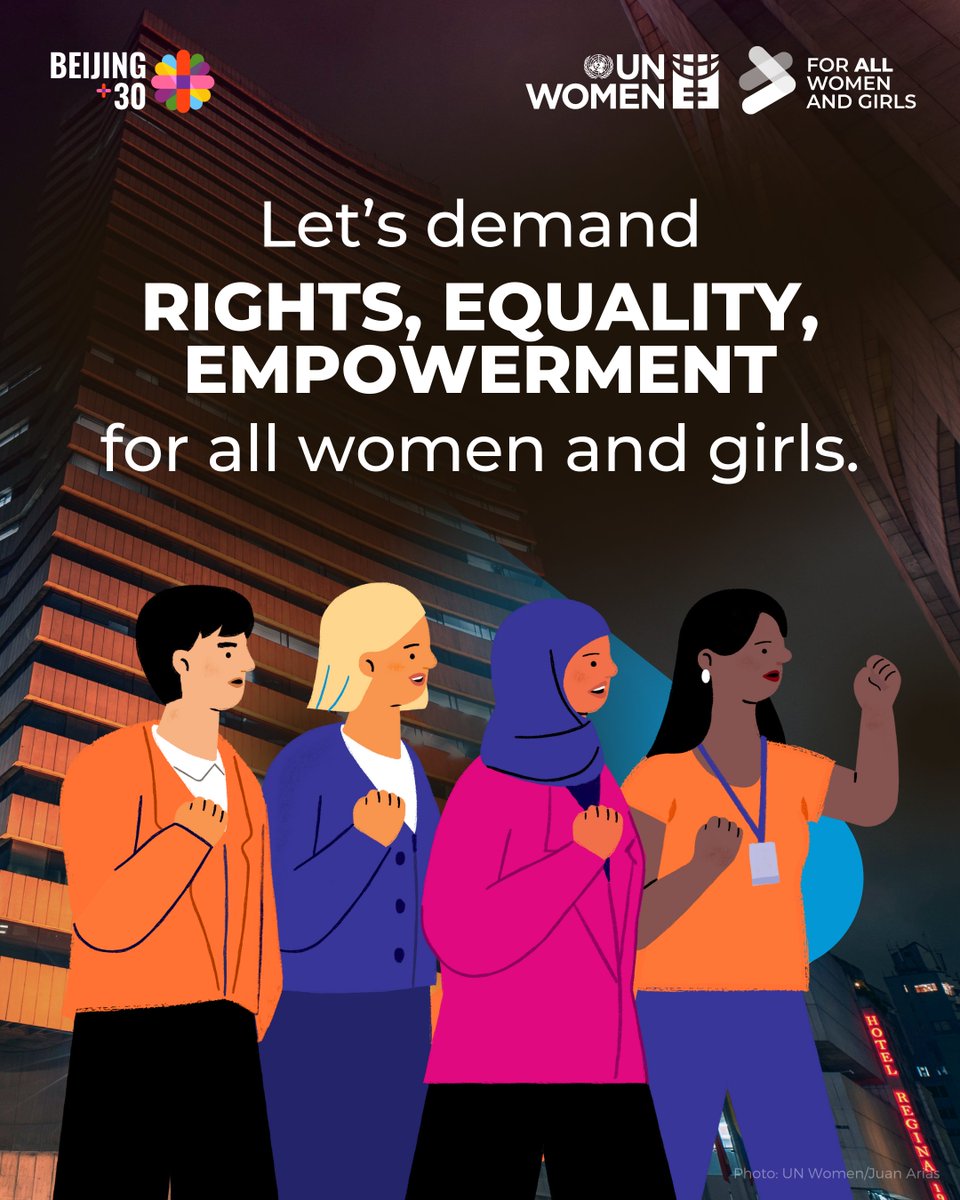 unwomenafrica's tweet photo. In 1995, 189 governments unanimously agreed: gender equality is non-negotiable.
Three decades after the Beijing Declaration, the commitments made in 1995 are more urgent than ever.
At #CSW69, let’s push for real change #ForAllWomenAndGirls: https://t.co/2XqS1EueVc https://t.co/UEf4SKeF2w