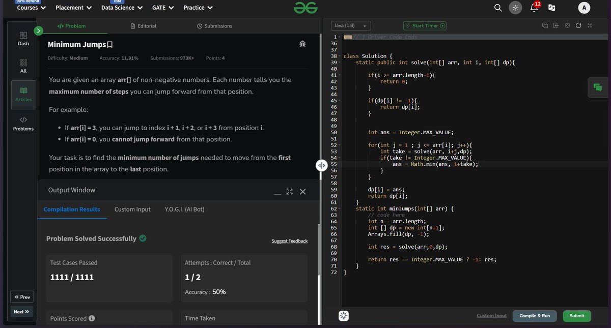 adityakumar_akk's tweet photo. Day 109 of GfG 160 - 160 Days of Problem Solving. #gfg160 #geekstreak2024 #geeksforgeeks #connect #DSA #letsconnect #100daysofcoding #CodingJourney https://t.co/1Ose0m4jv4