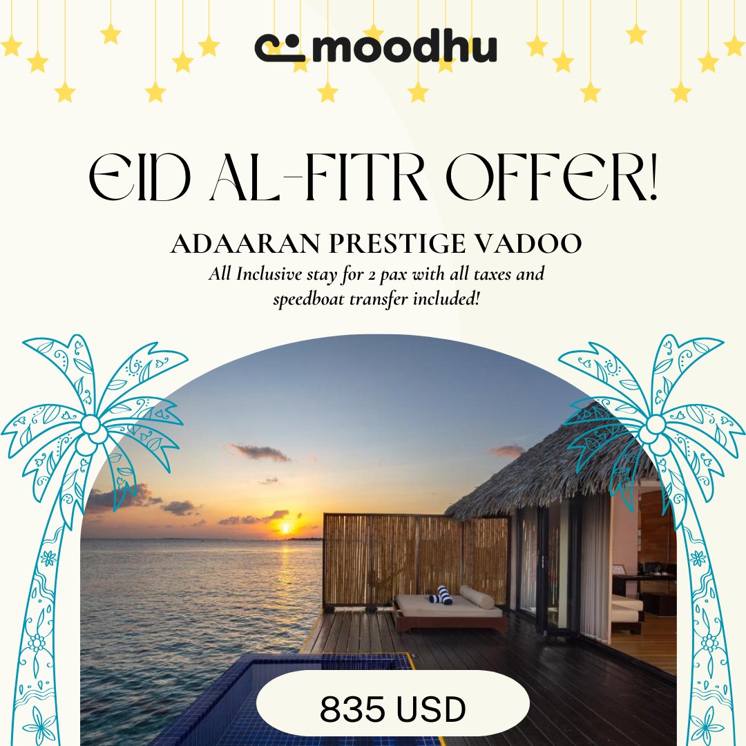 moodhumv's tweet photo. For more information:
Phone: 960 7987793, 7987794
Website: https://t.co/uIC3Cj2zfz
Email: reservation@moodhu.com.mv

#MoodhuMv #MoodhuHolidays #Maldives #FalimGroup #mageyrajje #sunnysideoflife #MaldivianExperience #themaldives #maldivesisland #moodhuReward https://t.co/4TKvCZQrHd