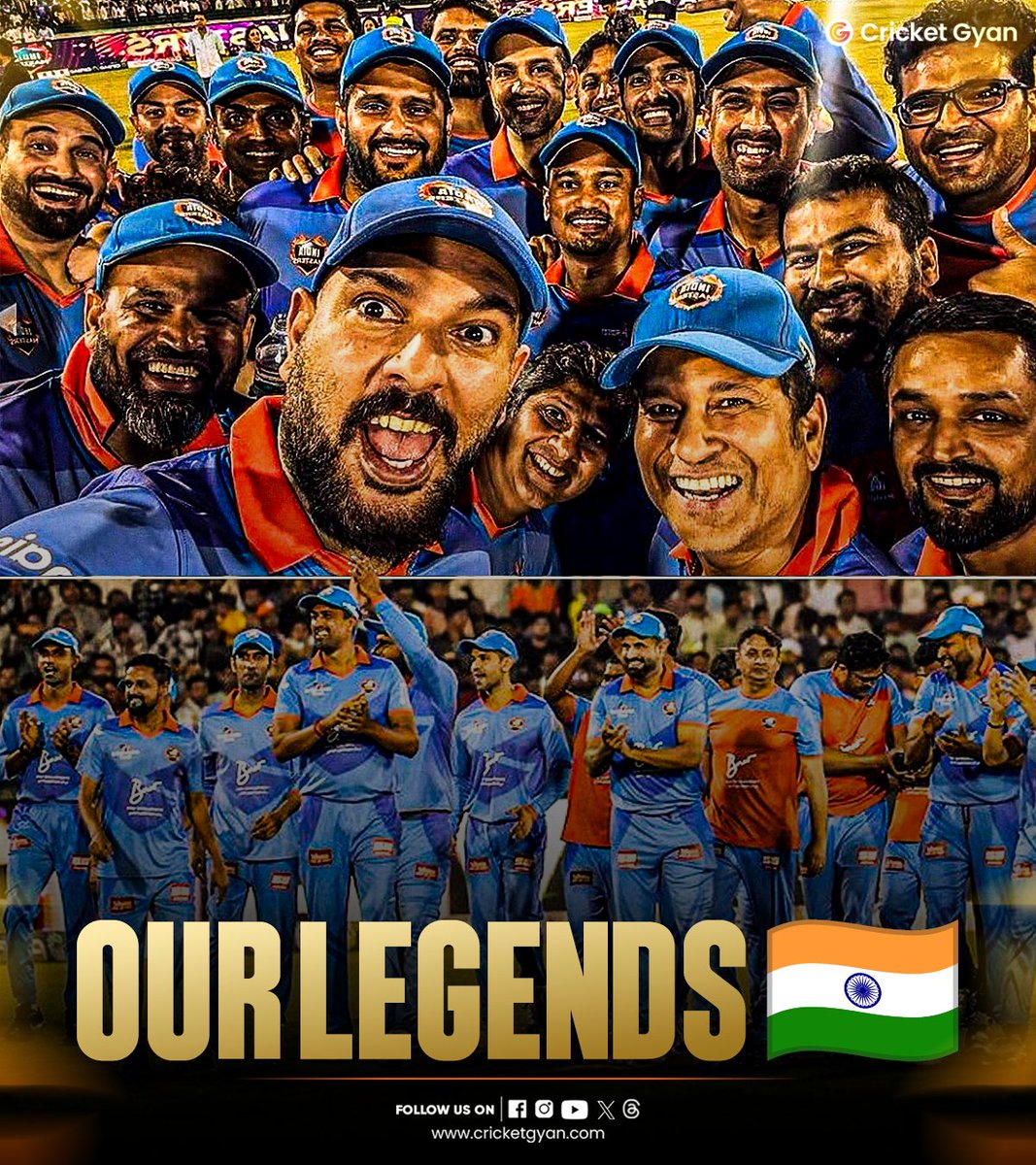 cricketgyann's tweet photo. Our Legends 🇮🇳
𝐀 𝐩𝐢𝐜𝐭𝐮𝐫𝐞 𝐰𝐨𝐫𝐭𝐡 𝐚 ♾️ 𝐦𝐞𝐦𝐨𝐫𝐢𝐞𝐬! 📸🇮🇳🥺

📸: Yuvraj Singh/IMLT20
. 
. 
#indianmasters #sachintendulkar #yuvrajsingh #legends #IMLT20 #explorecricket #memories #explorepage #Cricketupdates #CricketNews #CricketGyan https://t.co/XJ0CGjbVWp