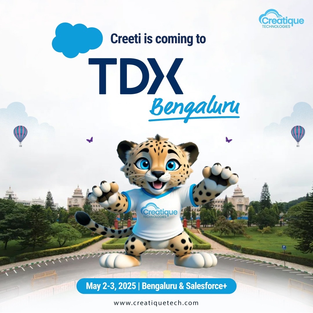 creatiquetech's tweet image. Creatique Technologies is excited for TrailblazerDX Bengaluru on May 2-3, 2025! 🎉 Join us to explore Salesforce and connect with the community.

📍 Bengaluru &amp;amp; Salesforce+
🔗 creatiquetech.com

#CreatiqueTech #TDXBengaluru #Salesforce #TrailblazerDX #CreetiAtTDX