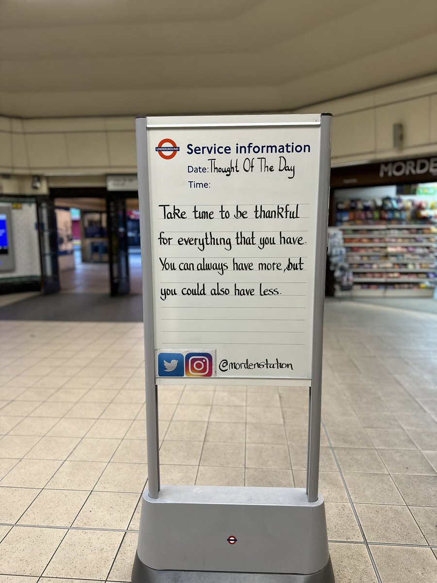 Monday 17th March 2025 Thought Of The Day From Morden Underground Station