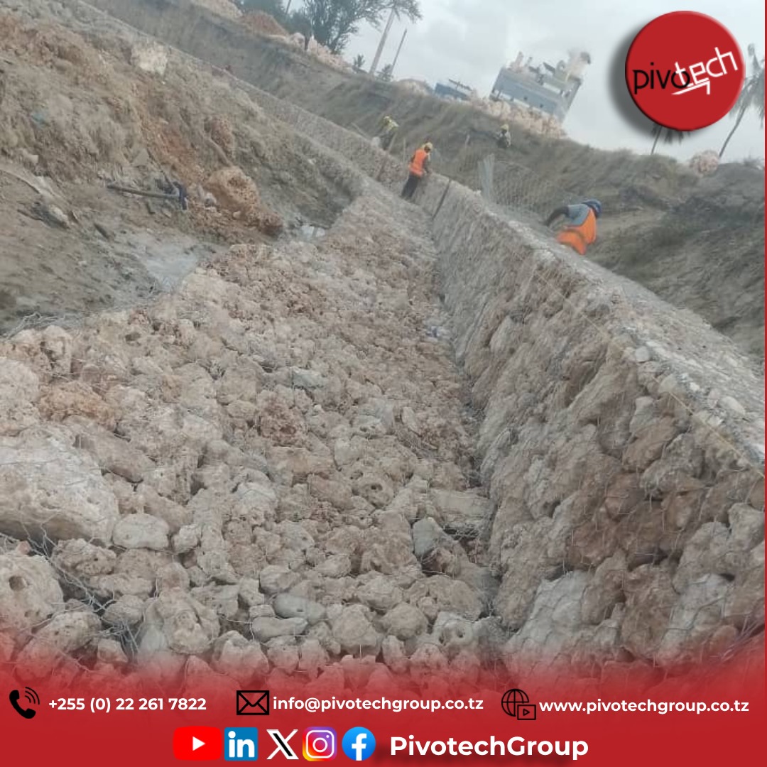 PivotechGroup's tweet photo. Strengthening the riverbank with durable gabion structures for PUMA Energy in Dar es Salaam, Tanzania. Building resilience, one stone at a time.

#pivotech #pivotechgroup #pivoshule #energy #power #engineering https://t.co/zXayyzsOoz