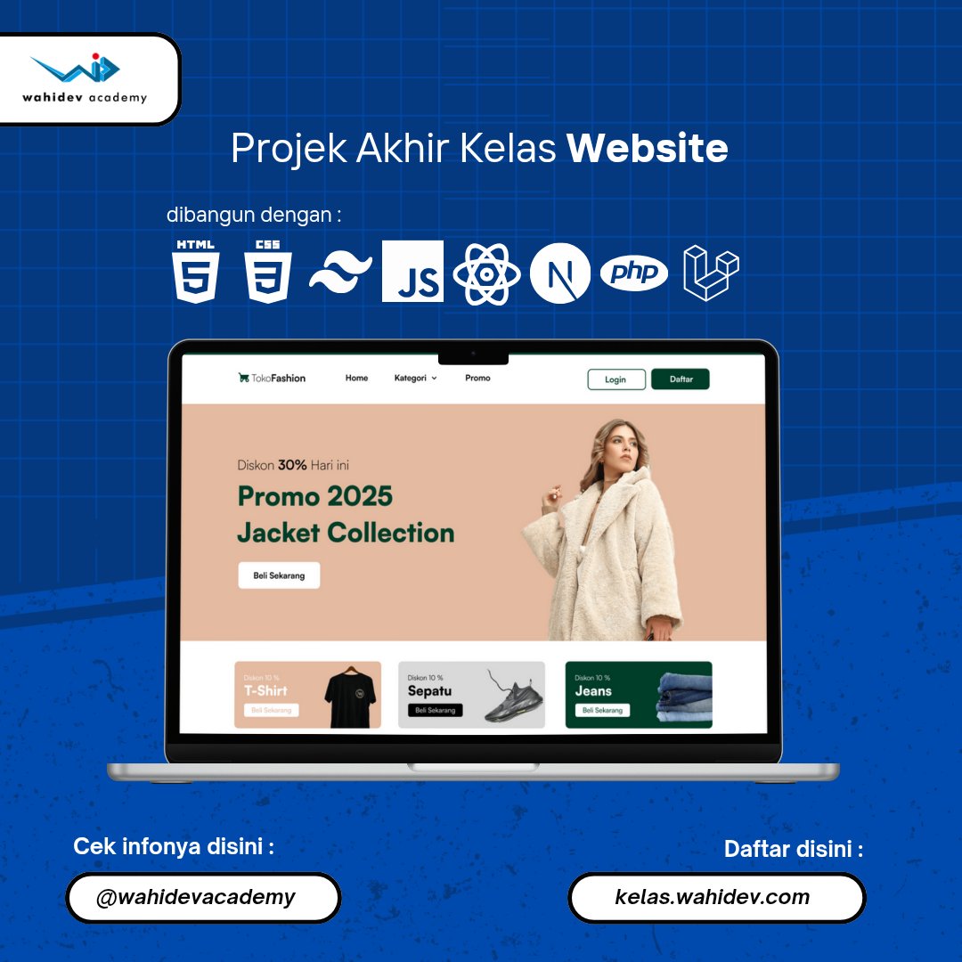 Afif_Basya's tweet photo. Saya buka Kelas Pemrograman selama 3 bulan live via Zoom ada 2 kelas :
1. Website (180rb perbulan) 
2. Mobile (280rb perbulan) 
3. Website + Mobile (360rb perbulan diskon 100rb) 

Langsung daftar aja di https://t.co/9f0eGiWpv8 https://t.co/u7Dyqq8xyw