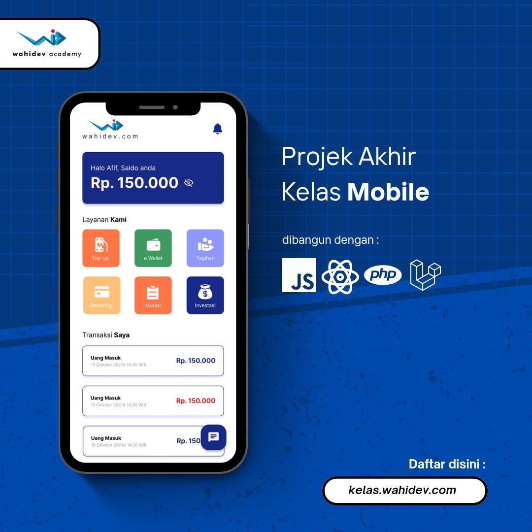 Afif_Basya's tweet photo. Saya buka Kelas Pemrograman selama 3 bulan live via Zoom ada 2 kelas :
1. Website (180rb perbulan) 
2. Mobile (280rb perbulan) 
3. Website + Mobile (360rb perbulan diskon 100rb) 

Langsung daftar aja di https://t.co/9f0eGiWpv8 https://t.co/u7Dyqq8xyw