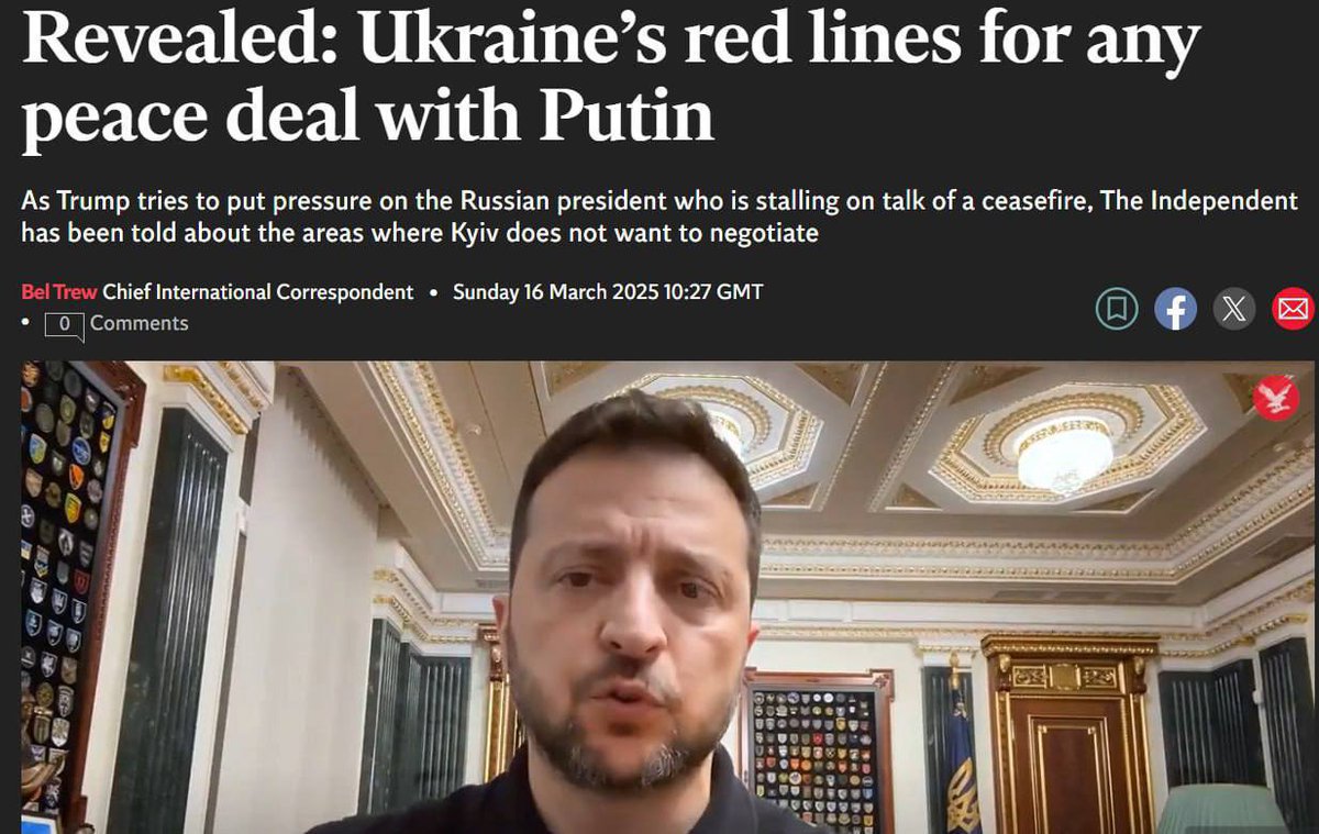 🇺🇦 Ukraine has come to terms with freezing the conflict and the fact that some territories will remain under Russian control, according to The Independent.  

At the same time, however, the newspaper reports that Kiev will not discuss Russia's demand to hand over any territories