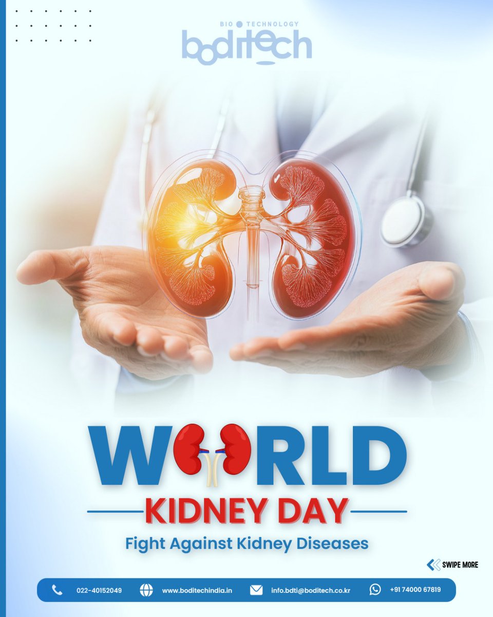 BoditechL's tweet photo. 🌿 Protect Your Kidneys, Protect Your Health! 🌿
This World Kidney Day, take a step towards early detection with Boditech AFIAS Microalbumin– quick, reliable, and hassle-free in just 12 minutes! 🏥💙 

#WorldKidneyDay #KidneyHealth #Boditech #EarlyDetectionMatters https://t.co/G4BI6ofFVw