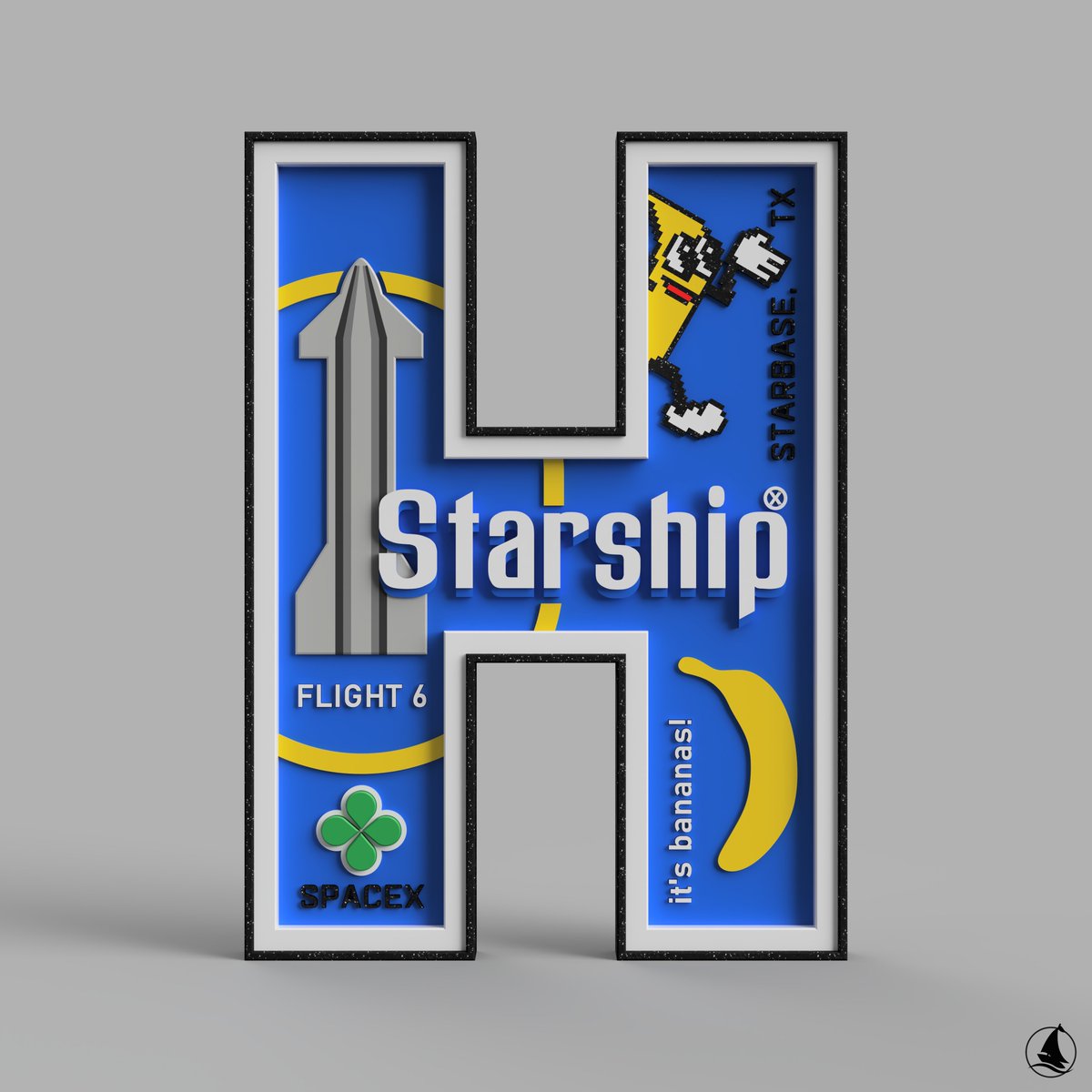 schiffer_soft's tweet photo. 10/x🚨Project - #Starship2025Project 🚨
Here we go... finished version of the IFT6 flight in the shape of the H.😍Yes you're right, it was Booster 13 and ship 31😊.
#IFT6 #Starship #3dPrint #SpaceX #schiffer_soft https://t.co/sKK9qH2xQx