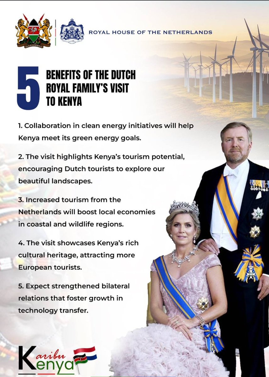 Stronger trade, green innovation and deeper ties on the horizon. Karibu Kenya, Your Majesty Time to turn diplomacy into action #KenyaNetherlandsRelations

Nduta Brenda Achieng Honda East Africa Aoko Vietnam Newcastle #NTVBuysKTN #DeliveringUHCPromise #MondayMotivation Netherlands