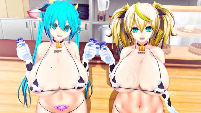 新鮮なミルクを実演販売するアー〇ス乳業エステルちゃんとジェネちゃん #COM3D2