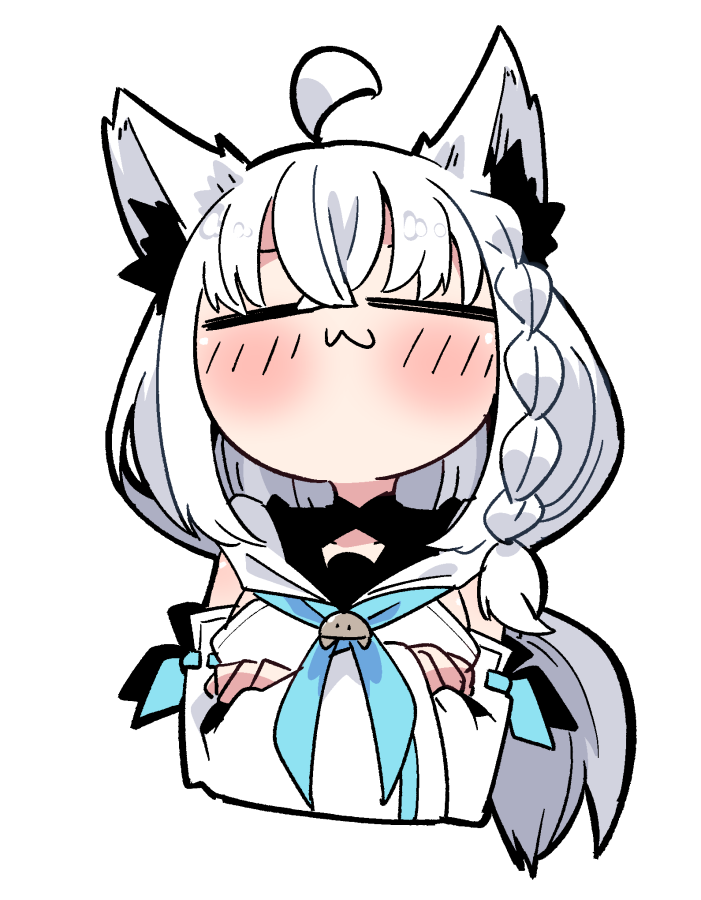 フブキ「作業の息抜きで描いた推しアニメを初見で見る人のリアクションを吸ってご機嫌な白上フ」|221(ﾂﾂｲﾁ)同人作家VTuber@月一で電子同人誌制作中のイラスト