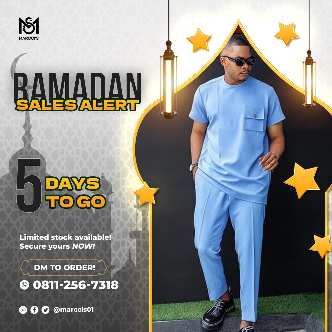 marccis01's tweet photo. Style Tip for Eid! 
Pair your native attire with a well-polished footwear

Our Ramadan collection has EVERYTHING you need!!!!
Buy any native designs from us and get free footwear.

5 more days to go!!!!!
Send a DM to order.

#MARCCIS #Ramadan https://t.co/QYPtjufhYg
