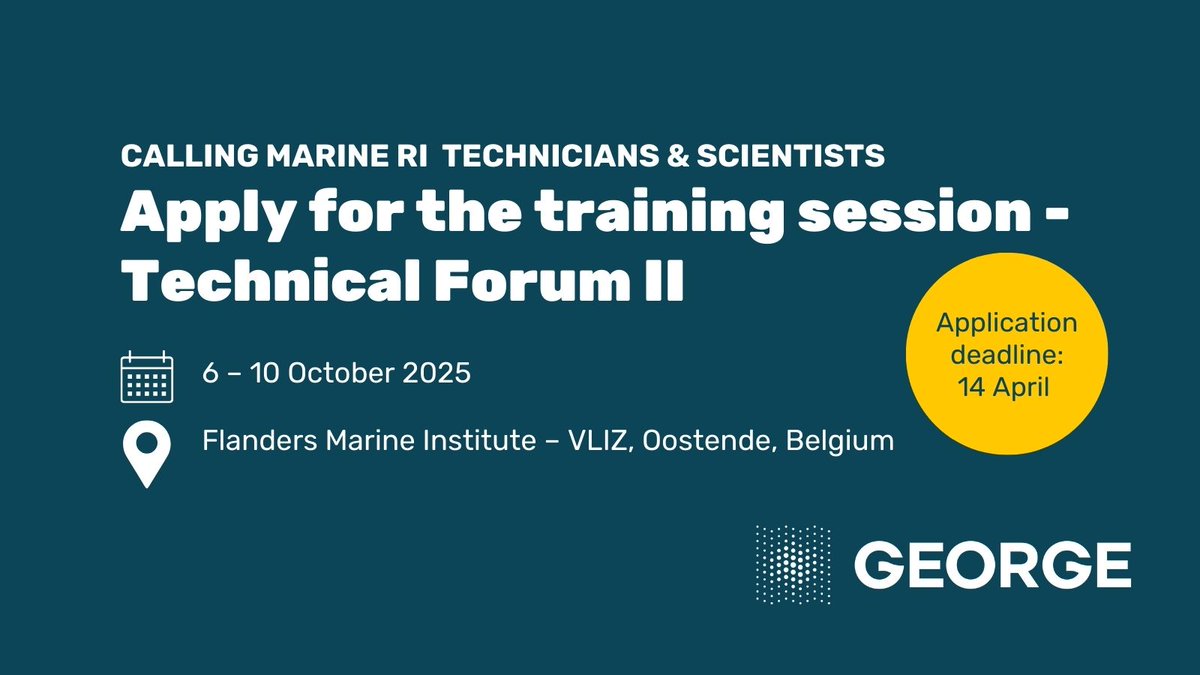 We are excited to announce that applications for Technical Forum II are now open! This unique training opportunity, designed for marine RI technicians and scientists, focuses on sensors developed within GEORGE. 

Read more and apply by 14 April: george-project.eu/2025/03/17/app…