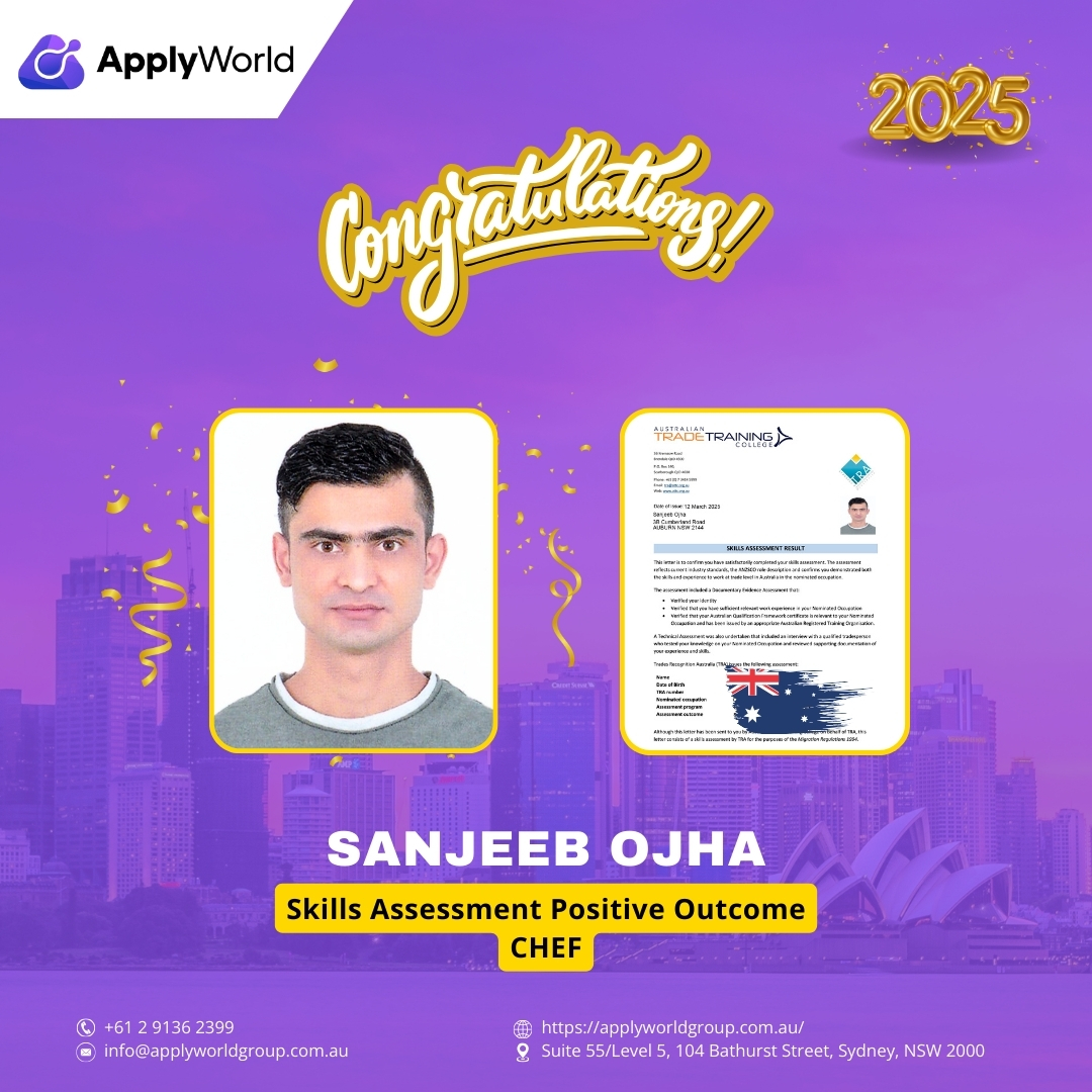 ApplyWorldGroup's tweet image. Congratulations on having a Positive Outcome as a Chef for your Skills Assessment, Mr. Sanjeeb Ojha! Thank you for choosing Apply World Group to help you!
Need help with Skills Assessment? We’re here for you! Call us!
 
#positiveoutcome #congratulations #successfulclient #chef