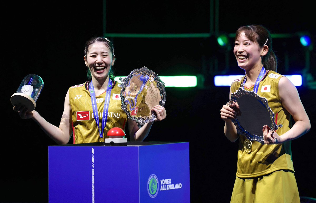 CGTNSportsScene's tweet image. 🇯🇵Japan's Nami Matsuyama/Chiharu Shida claimed their 2nd #AllEngland🏆with a 21-16 14-21 21-17 win over Malaysia Open champions 🇯🇵Yuki Fukushima/Mayu Matsumoto.

🔸It marks their 1st title since November 2023, when they overcame 🇯🇵Fukushima &amp;amp; Sayaka Hirota.

#YAE25 #全英オープン