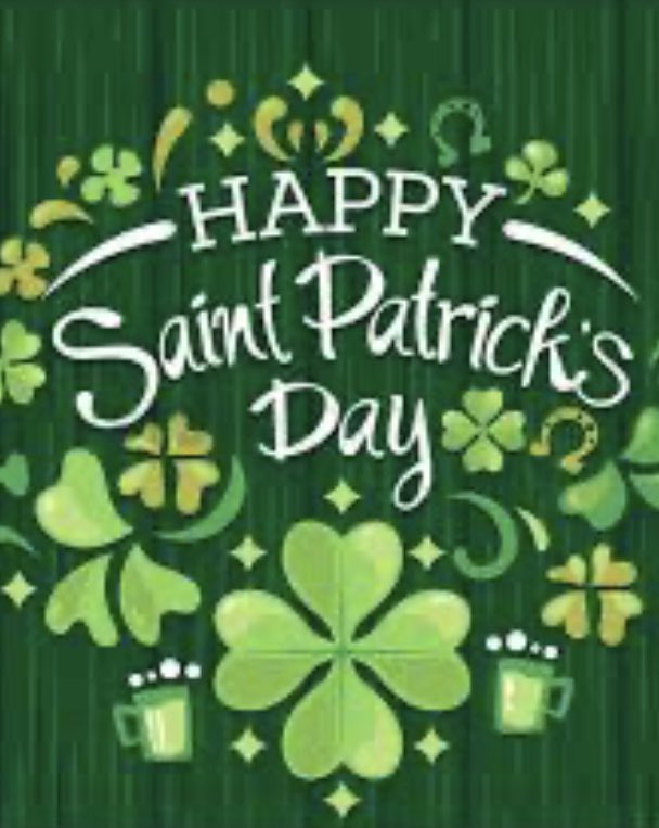 Sending some luck your way for a Happy St Paddy’s Day may God Bless your Families with Health Wealth and Happiness and a wee bit of Luck 🍀