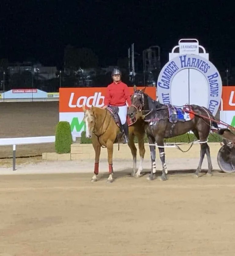 HarnessRacingSA's tweet photo. Eastbro Chrissy picked an ideal time to open her winning account for the season, claiming the Gold Cup for trainer Rebecca East at Mount Gambier last night.
Read the full article: https://t.co/0v7TlZFaBj
#SATrots #HarnessRacingSA #HarnessRacing https://t.co/U24wCpBeA0