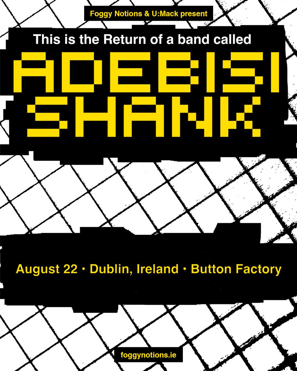 🔥Beloved Irish instrumental rock trio <a href="/AdebisiShank/">Adebisi Shank</a> return for the first time in over a decade with a show at <a href="/ButtonFactory22/">Button Factory</a> on 22 August 2025. 

🎫Tickets on sale Wednesday at 10am bit.ly/4bwrDtZ