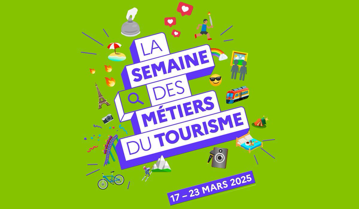 Lancement de la 3e édition de la Semaine des métiers du tourisme ! 🔥

🗓️ 17 au 23 mars 2025

France Travail et ses partenaires organisent de nombreux événements dans les territoires pour faire découvrir les métiers et opportunités d’emploi du secteur ➡️ francetravail.fr/actualites/sem…