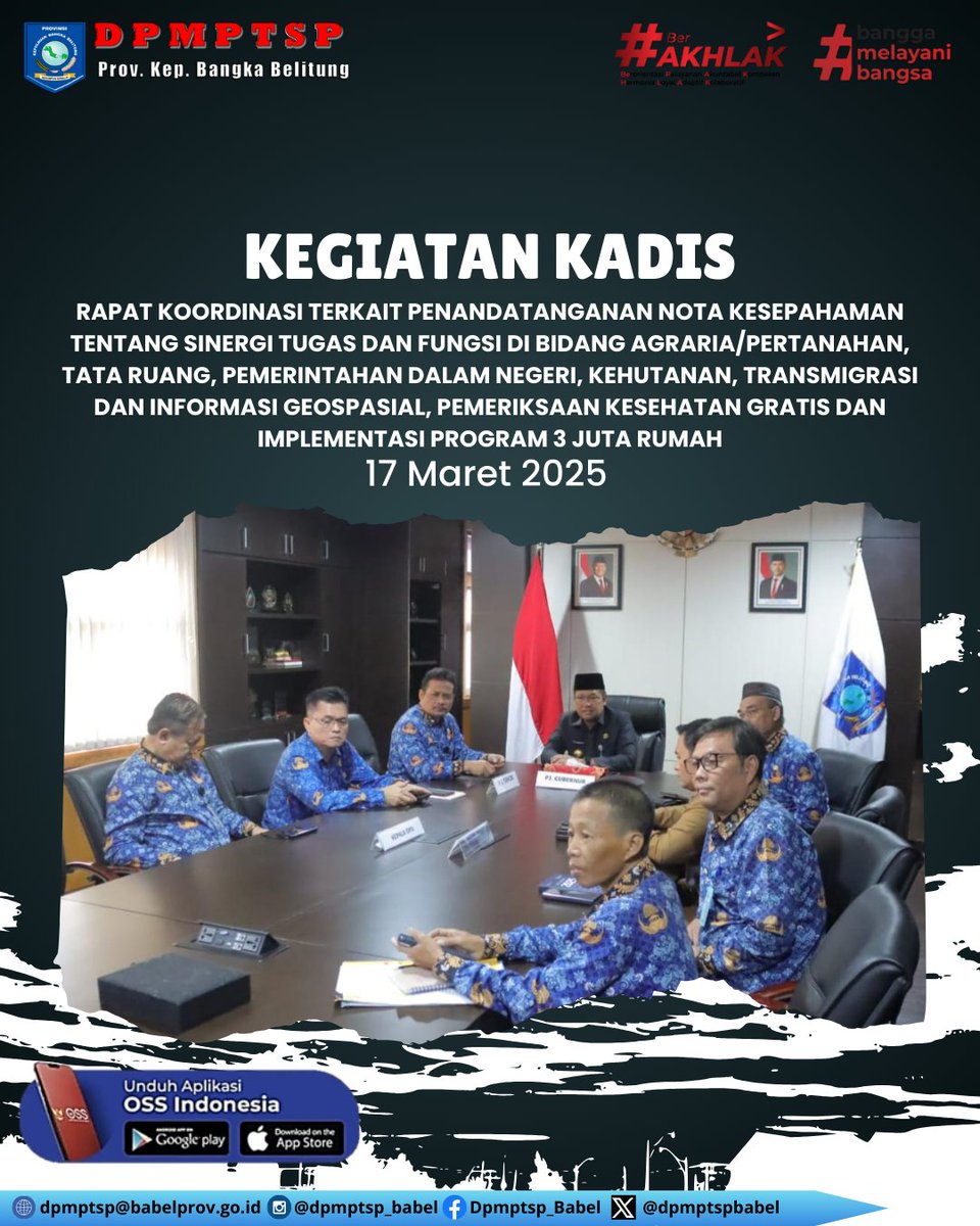 dpmptspbabel's tweet photo. Kegiatan Kepala DPMPTSP Provinsi Kepulauan Bangka Belintung mengikuti Rapat Koordinasi Kemendagri secara vitual dengan Pj. Gubernur Kep. Bangka belitung (17/03/2025) https://t.co/gNOBufBfJS