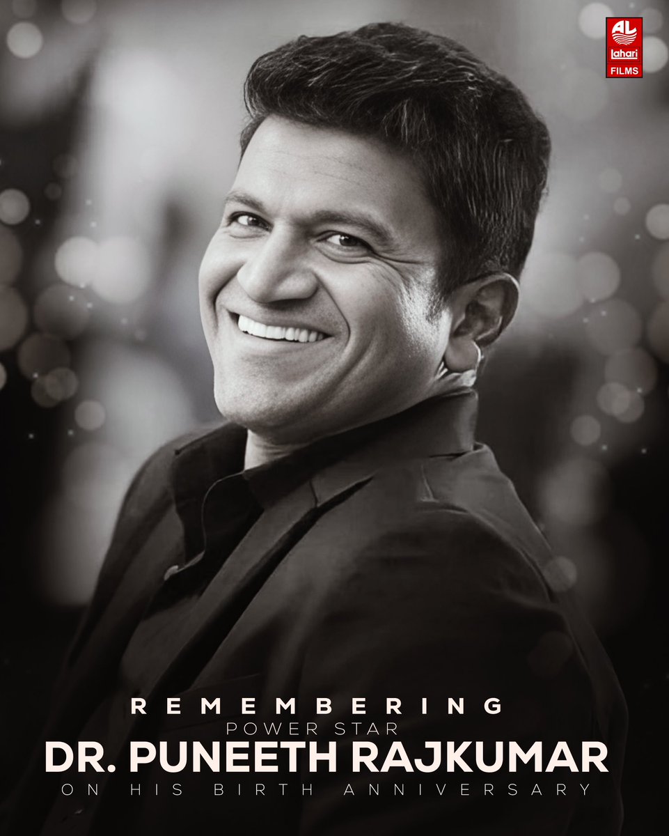 His Smile, His Energy, And His Endless Love For Cinema And Humanity #Drpuneethrajkumar Was And Will Always Be The Pride Of Kannada Cinema! 

Today, We Remember Him With Love, Respect, And Gratitude ❤️

#HBDPuneethRajkumar #AppuLivesOn #PuneethRajkumar #Appu #LahariFilms