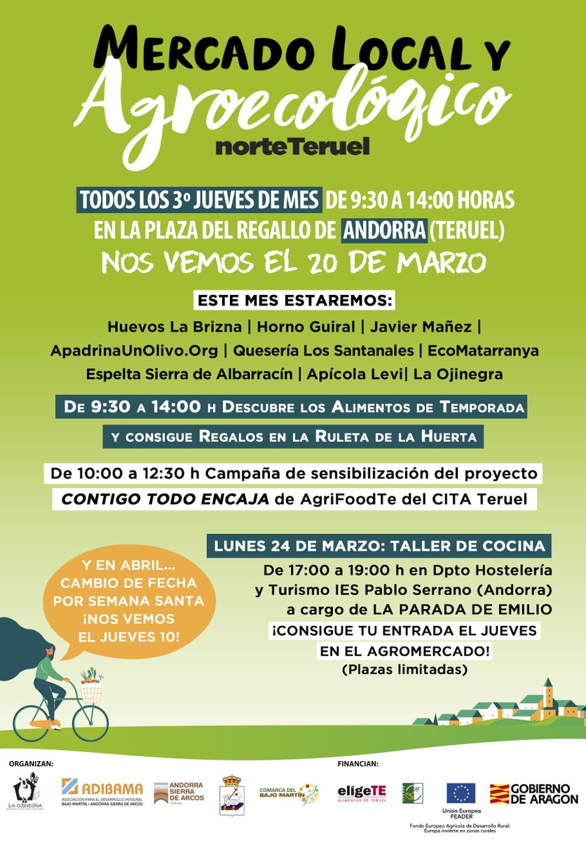 📄 El CITA Teruel presenta la campaña “Contigo todo encaja” para sensibilizar sobre la innovación en el sector agroforestal 🌱

Una iniciativa que se presentará en el Mercado Agroecológico y Local norte Teruel 👇

🔗 cita-aragon.es/el-cita-teruel…