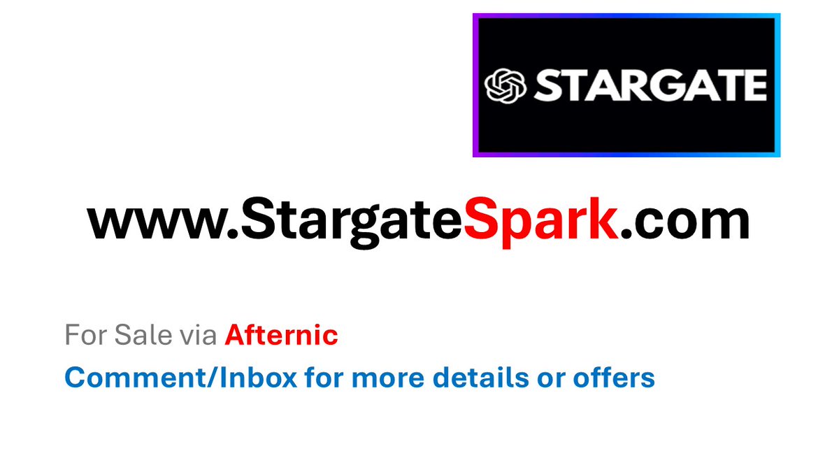 MoMiskDomains's tweet photo. https://t.co/floGR9et4u for Sale on Afternic.
Inbox/Comment for Details/Offers.
#Domains #Stargate #DonaldTrump #DeepSeek #ChatGPT #AI #Qwen #AIBOT #X #Linkedin #Twitter #Google #Afternic #Godaddy #DAN #Atom #Sedo #Crypto #DOGE https://t.co/UYe20pbbYY