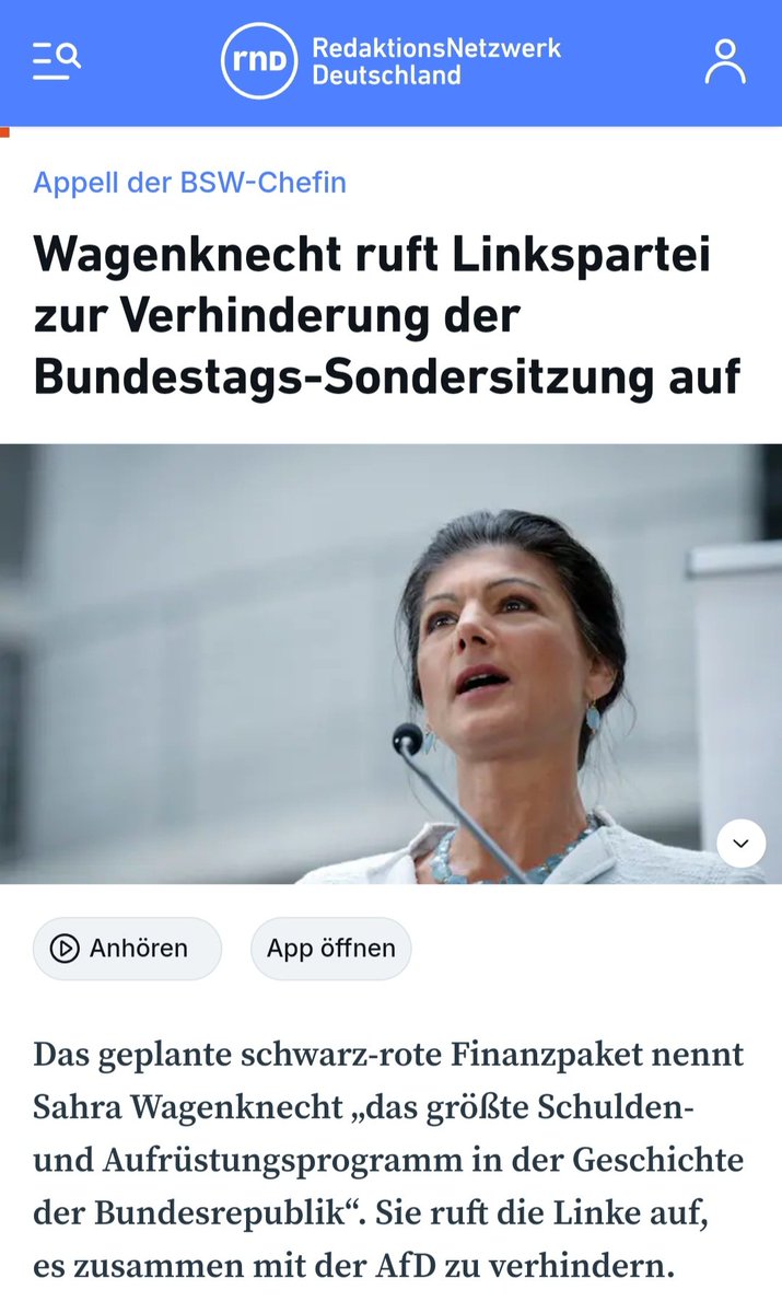 Warum verhindert die #Linke das größte #Schulden- und Aufrüstungsprogramm in der Geschichte der Bundesrepublik nicht, obwohl sie es könnte? Das #Bundesverfassungsgericht hat in seiner Ablehnung der Eilanträge noch einmal darauf hingewiesen: Der neue Bundestag muss zusammentreten,