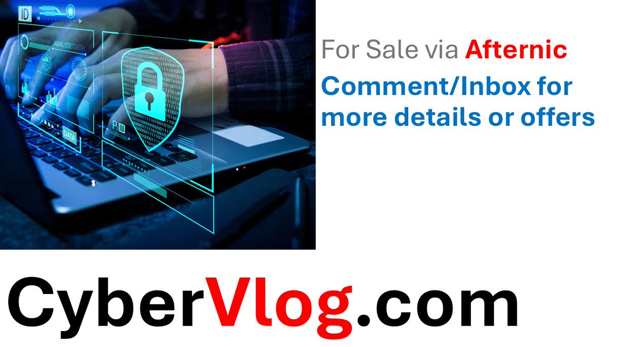 MoMiskDomains's tweet photo. https://t.co/QpnRxaBPP8 for Sale of Afternic.
Inbox/Comment for Details/Offers.
#Domains #Cyber #Hacking #Vlog #Blog #Cybersecurity #Ethicalhacking #Malware #Linkedin #Twitter #Google #Afternic #Godaddy #DAN #Atom #Sedo https://t.co/63tDPOVEjN
